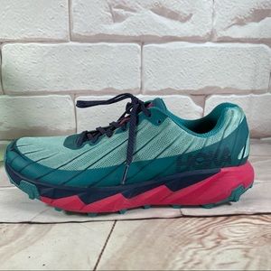 HOKA ONE ONE Torrent Women's Size 11 Trail Running Shoes Sneakers Green Pink